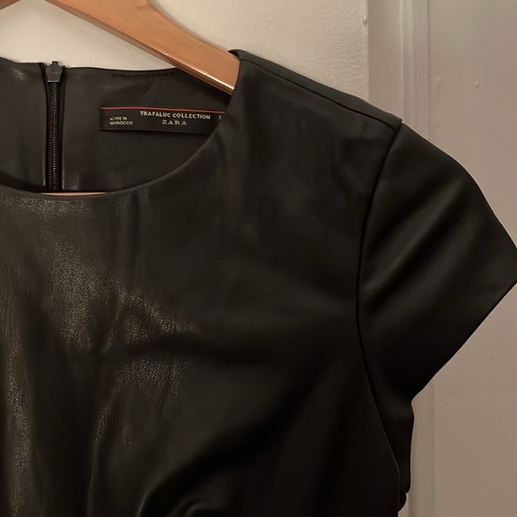 Zara vegan leather oh so mini minidress xs beyond seductive! - Picture 4 of 8
